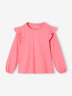 T-shirt BASICS met lange mouwen en ruches voor meisjes - vertbaudet enfant -T-shirt BASICS met lange mouwen en ruches voor meisjes