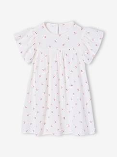 Jurk met bloemenprint van katoenen gaas - vertbaudet enfant -Jurk met bloemenprint van katoenen gaas