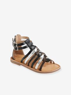Sandales cuir fille esprit spartiates - vertbaudet enfant Chaussures-Chaussures fille 23-38-Sandales-Sandales cuir fille esprit spartiates