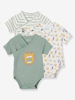 Lot de 3 bodies manches courtes ouverture naissance - vertbaudet enfant Lot de 3 bodies manches courtes ouverture naissance - vertbaudet enfant