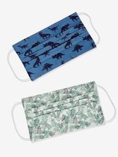 Set van 2 wasbare jongensmaskers met opdruk - vertbaudet enfant Baby-Trui, vest, sweater-Trui-Set van 2 wasbare jongensmaskers met opdruk