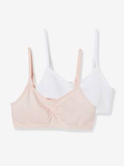 Lot de 2 brassières fille en microfibre - vertbaudet enfant Fille-Sous-vêtement-Brassière-Lot de 2 brassières fille en microfibre
