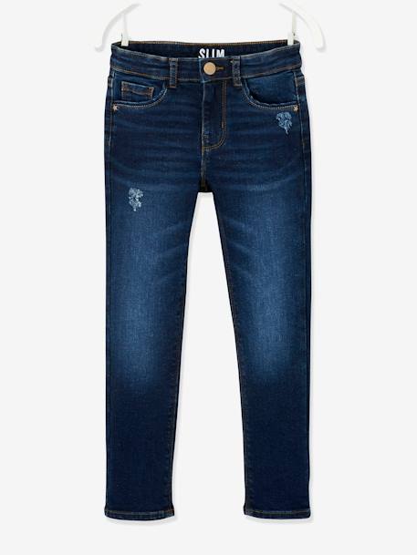 Jean slim MorphologiK "waterless" fille tour de hanches FIN avec usures - vertbaudet enfant Fille-Jean slim MorphologiK "waterless" fille tour de hanches FIN avec usures