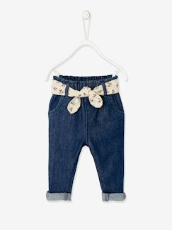 Jean paperbag avec ceinture bébé - vertbaudet enfant Jean paperbag avec ceinture bébé - vertbaudet enfant