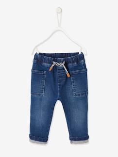 Pantalon en denim bébé taille élastiquée - vertbaudet enfant Pantalon en denim bébé taille élastiquée - vertbaudet enfant