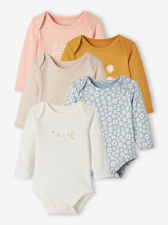 Lot de 5 bodies manches longues bébé ouverture US - vertbaudet enfant Lot de 5 bodies manches longues bébé ouverture US - vertbaudet enfant