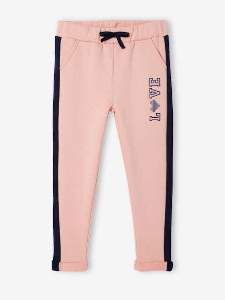 Pantalon de sport fille en molleton bandes côtés - vertbaudet enfant Fille-Collection sport-Pantalon de sport fille en molleton bandes côtés
