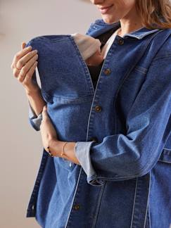 Denim meegroeijasje voor tijdens en na de zwangerschap - vertbaudet enfant Zwangerschapskleding-Mantel, jas-Denim meegroeijasje voor tijdens en na de zwangerschap