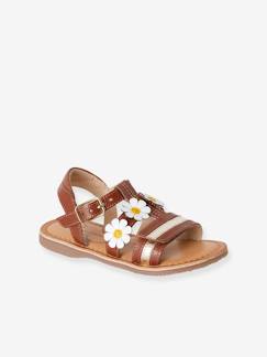 Leren meisjessandalen kleutercollectie - vertbaudet enfant Schoenen-Meisje shoenen 23-38-Sandalen-Leren meisjessandalen kleutercollectie