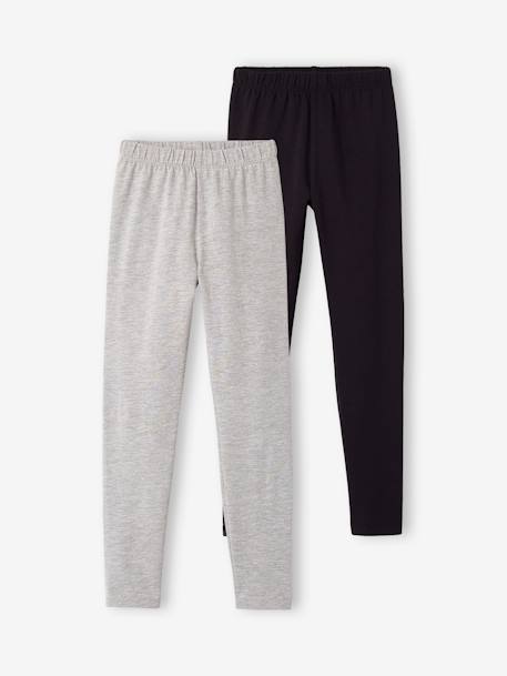 Lot de 2 leggings Basics unis fille - vertbaudet enfant Fille-Legging-Lot de 2 leggings Basics unis fille