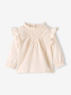 Blouse volantée bébé en tissu flammé - vertbaudet enfant Bébé-Chemise, blouse-Blouse volantée bébé en tissu flammé