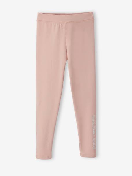 Legging sport fille inscription métallisée - vertbaudet enfant Fille-Legging-Legging sport fille inscription métallisée