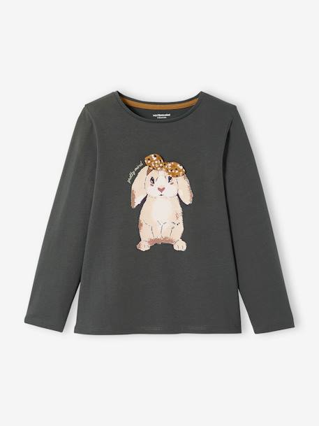 Tee-shirt fantaisie fille manches longues - vertbaudet enfant Fille-T-shirt, sous-pull-Tee-shirt fantaisie fille manches longues