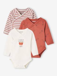 Lot de 3 bodies manches longues bébé ouverture naissance - vertbaudet enfant Lot de 3 bodies manches longues bébé ouverture naissance - vertbaudet enfant