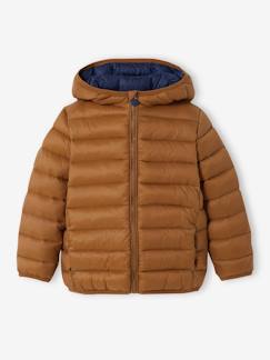 Licht donsjack met capuchon voor jongens met gerecyclede polyester vulling - vertbaudet enfant Jongens-Mantel, jas-Gewatteerde jas-Licht donsjack met capuchon voor jongens met gerecyclede polyester vulling