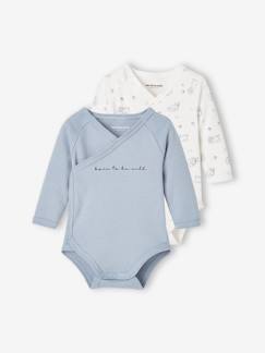 Lot de 2 bodies manches longues bébé ouverture naissance - vertbaudet enfant Lot de 2 bodies manches longues bébé ouverture naissance - vertbaudet enfant