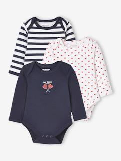 Lot de 3 bodies manches longues bébé emmanchure US - vertbaudet enfant Lot de 3 bodies manches longues bébé emmanchure US - vertbaudet enfant