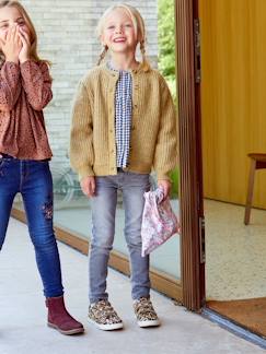 Jean slim MorphologiK "waterless" fille tour de hanches LARGE avec usures - vertbaudet enfant -Jean slim MorphologiK "waterless" fille tour de hanches LARGE avec usures