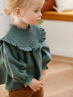 Blouse à smocks bébé et son bandeau assorti - vertbaudet enfant Bébé-Chemise, blouse-Blouse à smocks bébé et son bandeau assorti