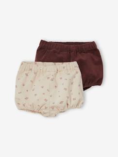 Baby-Short-Set van 2 fluwelen bloomers voor babymeisjes