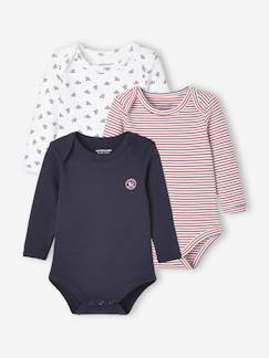 Lot de 3 bodies manches longues bébé emmanchure US - vertbaudet enfant Lot de 3 bodies manches longues bébé emmanchure US - vertbaudet enfant