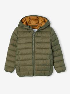 Licht donsjack met capuchon voor jongens met gerecyclede polyester vulling - vertbaudet enfant Jongens-Mantel, jas-Gewatteerde jas-Licht donsjack met capuchon voor jongens met gerecyclede polyester vulling