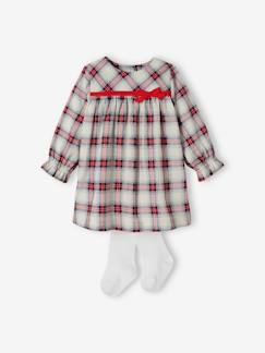 Babyruitjesjurk en bijpassende maillot - vertbaudet enfant Baby-Rok, jurk-Babyruitjesjurk en bijpassende maillot
