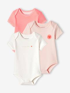 Lot de 3 bodies "coeur" bébé emmanchure américaine - vertbaudet enfant Lot de 3 bodies "coeur" bébé emmanchure américaine - vertbaudet enfant