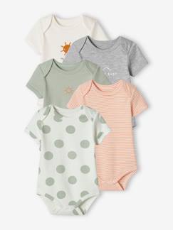Lot de 5 bodies "sunshine" bébé manches courtes - vertbaudet enfant Lot de 5 bodies "sunshine" bébé manches courtes - vertbaudet enfant