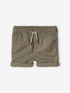 Gekeperde short met elastische tailleband babyjongen - vertbaudet enfant Baby-Short-Gekeperde short met elastische tailleband babyjongen