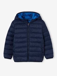 Licht donsjack met capuchon voor jongens met gerecyclede polyester vulling - vertbaudet enfant Jongens-Mantel, jas-Gewatteerde jas-Licht donsjack met capuchon voor jongens met gerecyclede polyester vulling