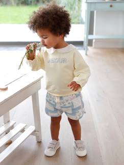 Baby-Short-Gewatteerde babyshort met patchworkeffect