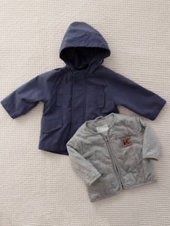 3-in-1-parka voor baby met afneembaar vest in fleece - vertbaudet enfant Baby-Mantels, combipakje, engelennestje-3-in-1-parka voor baby met afneembaar vest in fleece