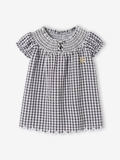 Geruit babyjurkje met smokwerk - vertbaudet enfant Baby-Rok, jurk-Geruit babyjurkje met smokwerk