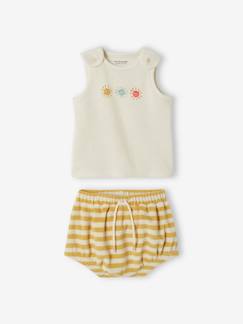 Baby-Short-Badstoffen set voor baby met short en hemdje