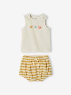 Badstoffen set voor baby met short en hemdje - vertbaudet enfant Baby-Short-Badstoffen set voor baby met short en hemdje