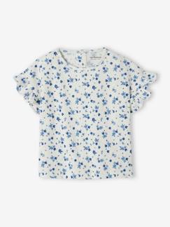 T-shirt fleuri bébé en pointelle - vertbaudet enfant Bébé-T-shirt, sous-pull-T-shirt fleuri bébé en pointelle