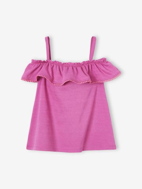 Débardeur volanté fille en tissu fantaisie reliéfé - vertbaudet enfant Fille-T-shirt, sous-pull-Débardeur volanté fille en tissu fantaisie reliéfé