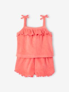 Ensemble en éponge bébé top à bretelles et short - vertbaudet enfant Bébé-Ensemble-Ensemble en éponge bébé top à bretelles et short