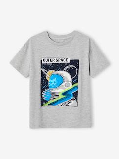 T-shirt met lovertjes en astronautenmotief - vertbaudet enfant -T-shirt met lovertjes en astronautenmotief