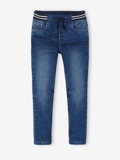 Jean droit en molleton effet denim facile à enfiler garçon - vertbaudet enfant Garçon-Jean-Jean droit en molleton effet denim facile à enfiler garçon