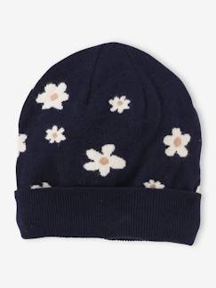 Meisjesmuts met jacquard margrietmotief - vertbaudet enfant Meisje-Accessoires-Meisjesmuts, sjaal, handschoenen-Meisjesmuts met jacquard margrietmotief