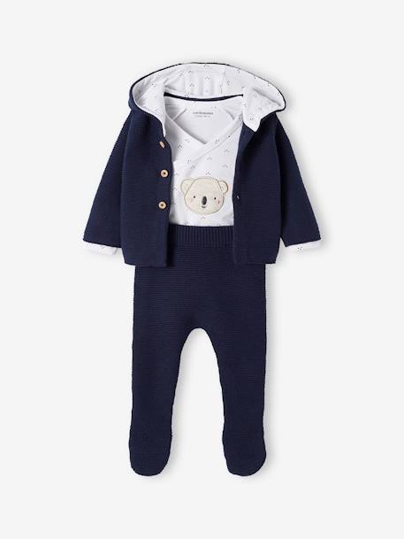 Ensemble naissance 3 pièces en point mousse - vertbaudet enfant Bébé-Ensemble naissance 3 pièces en point mousse