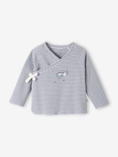 Baby-T-shirt, coltrui-T-shirt-Overslagtruitje van interlock pasgeborenen BASICS
