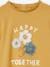 T-shirt motif fantaisie en relief fille curry+écru+gris foncé+ivoire+terracota+vert sauge - vertbaudet enfant 