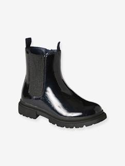 Boots vernies zippées et élastiquées fille - vertbaudet enfant Chaussures-Chaussures fille 23-38-Boots vernies zippées et élastiquées fille