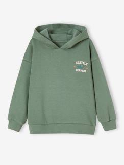 Sweat à capuche grand motif nature au dos garçon - vertbaudet enfant Garçon-Pull, gilet, sweat-Sweat à capuche grand motif nature au dos garçon