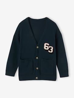 Gilet col V animation chiffres bouclettes garçon - vertbaudet enfant Garçon-Pull, gilet, sweat-Gilet col V animation chiffres bouclettes garçon