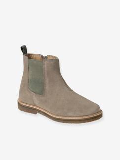 Boots cuir enfant zippées et élastiquées - vertbaudet enfant Chaussures-Chaussures garçon 23-38-Boots, bottines-Boots cuir enfant zippées et élastiquées