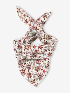 Personaliseerbare sjaal met bloemenprint voor babymeisje - vertbaudet enfant Meisje-Accessoires-Meisjesmuts, sjaal, handschoenen-Personaliseerbare sjaal met bloemenprint voor babymeisje